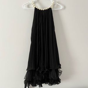 Black evening ruffle dress